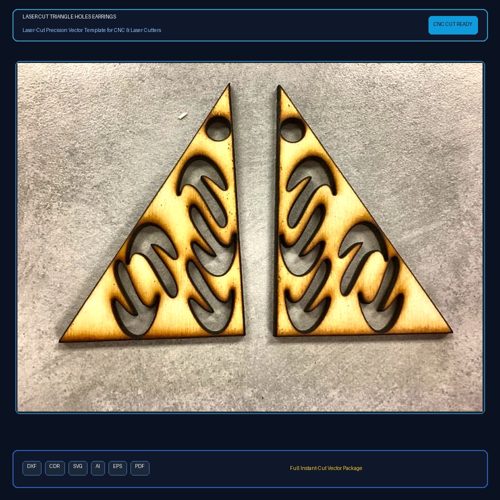 Laser Cut Triangle Holes Earrings