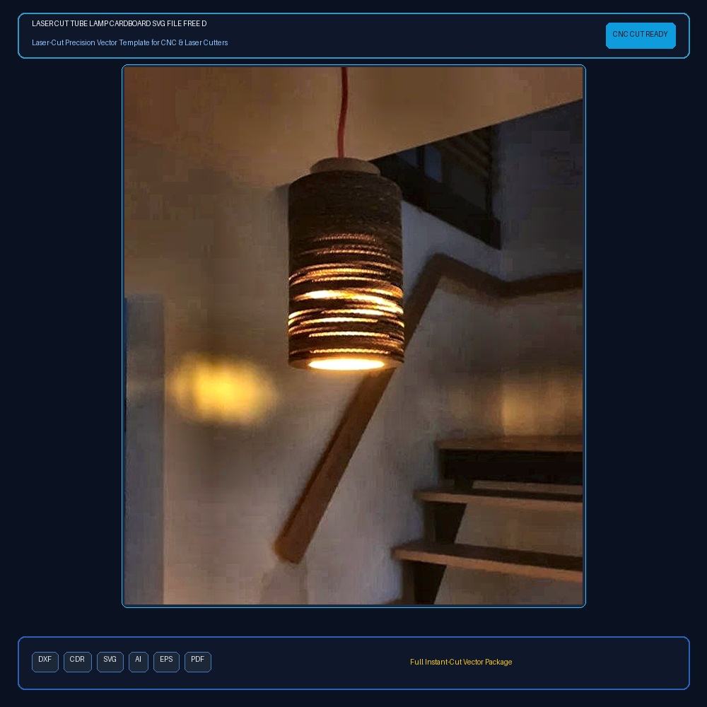 Laser Cut Tube Lamp Cardboard SVG File Free Download - 3axis.co