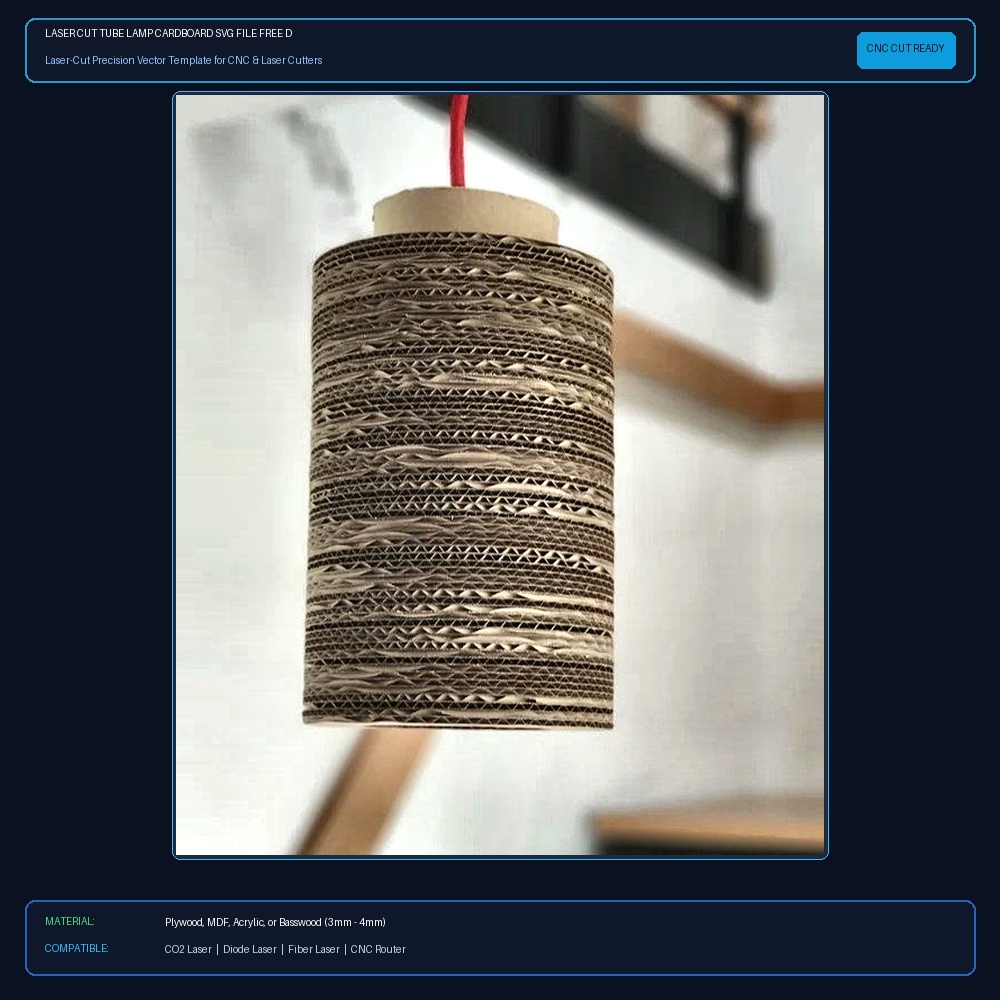 Laser Cut Tube Lamp Cardboard SVG File Free Download - 3axis.co View 2