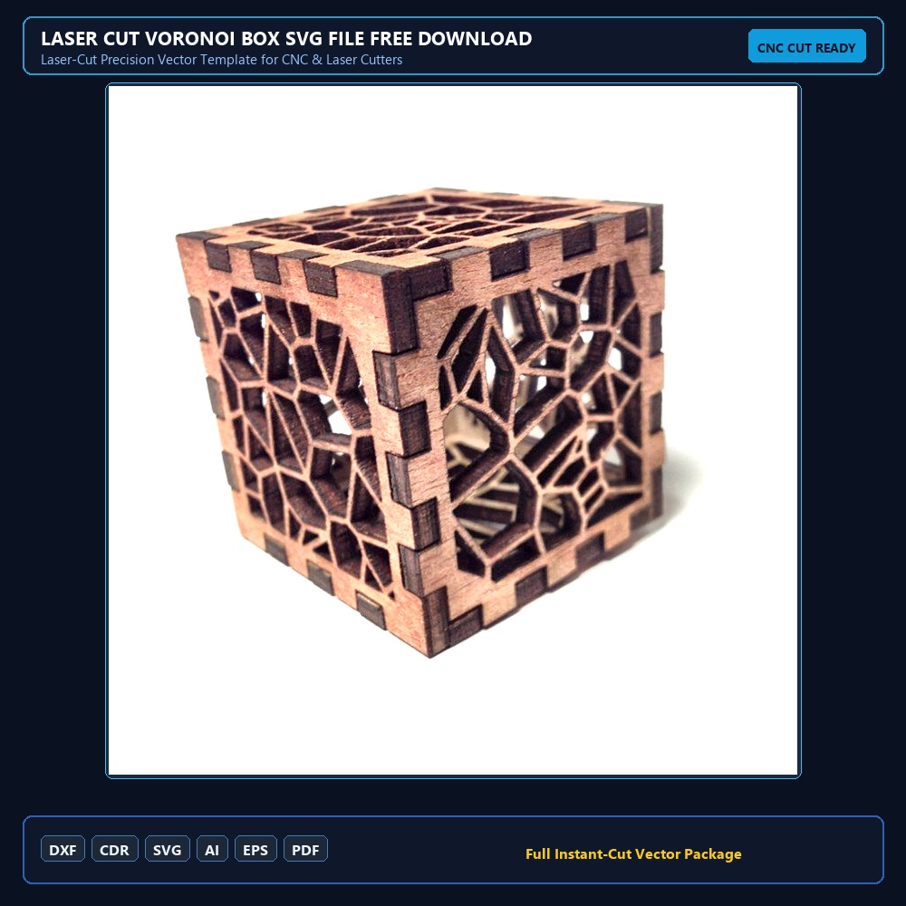 Laser Cut Voronoi Box SVG File Free Download - 3axis.co