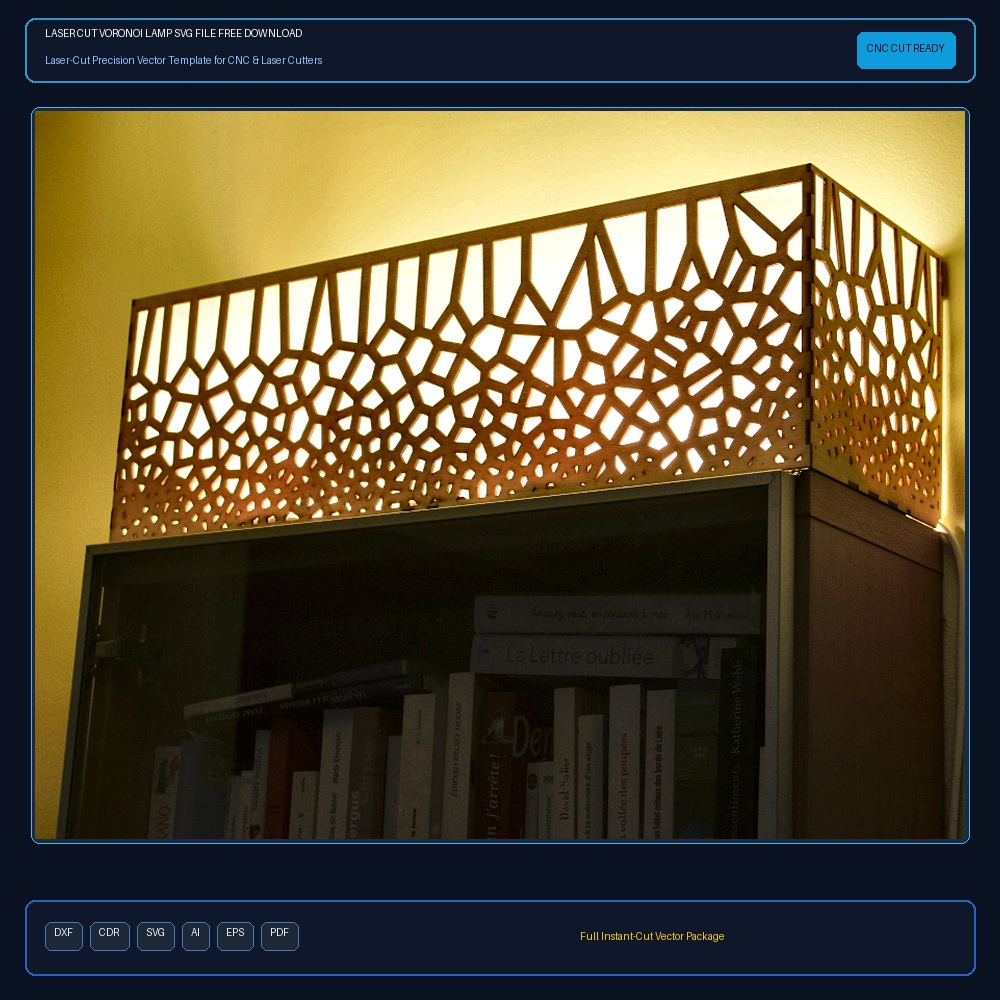 Laser Cut Voronoi Lamp SVG File Free Download - 3axis.co