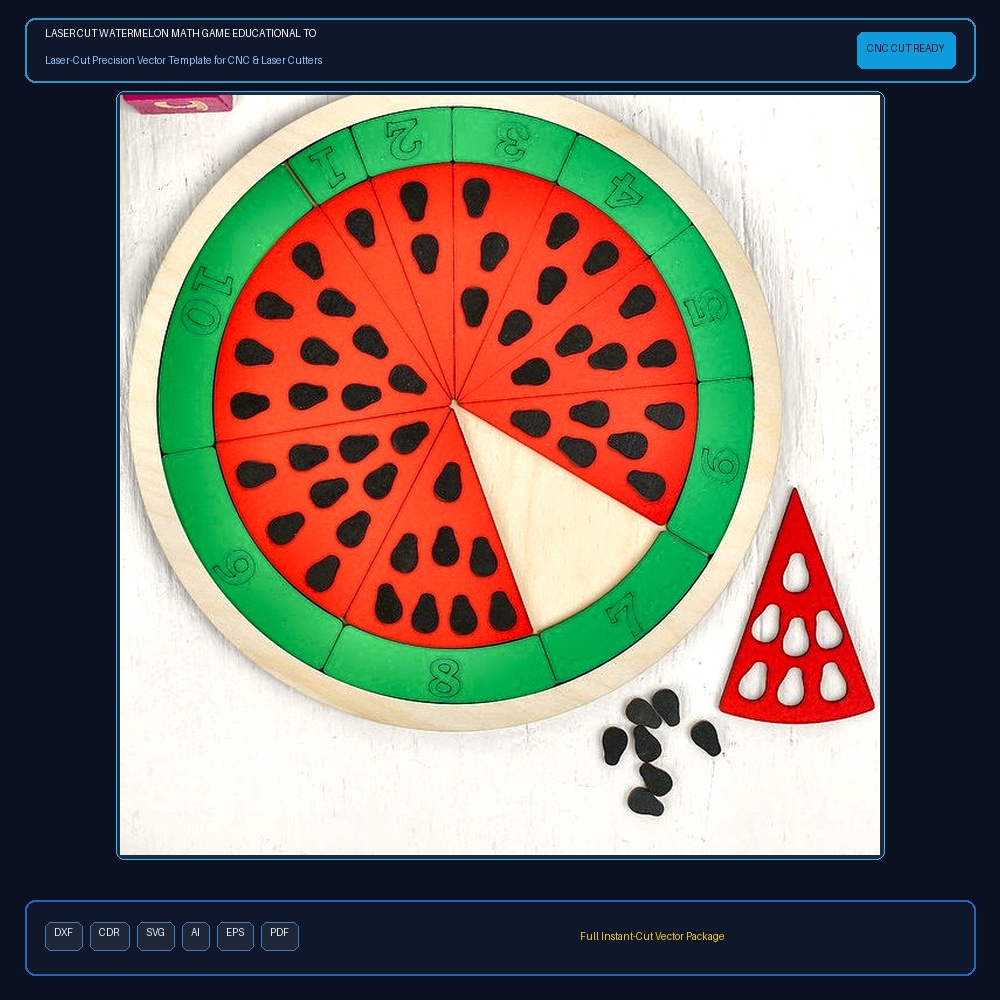 Laser Cut Watermelon Math Game Educational Toy For Kids