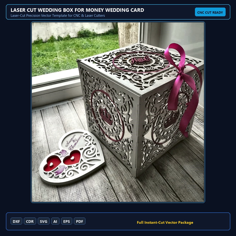 Laser Cut Wedding Box For Money Wedding Card Box