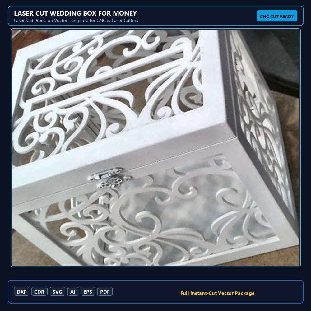 Laser Cut Wedding Box For Money