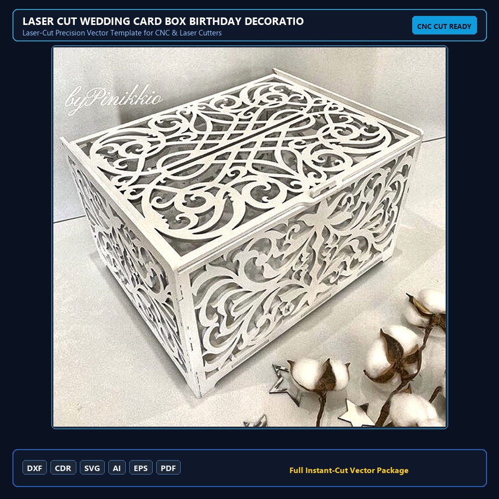 Laser Cut Wedding Card Box Birthday Decorations Wooden Card Box With Lock