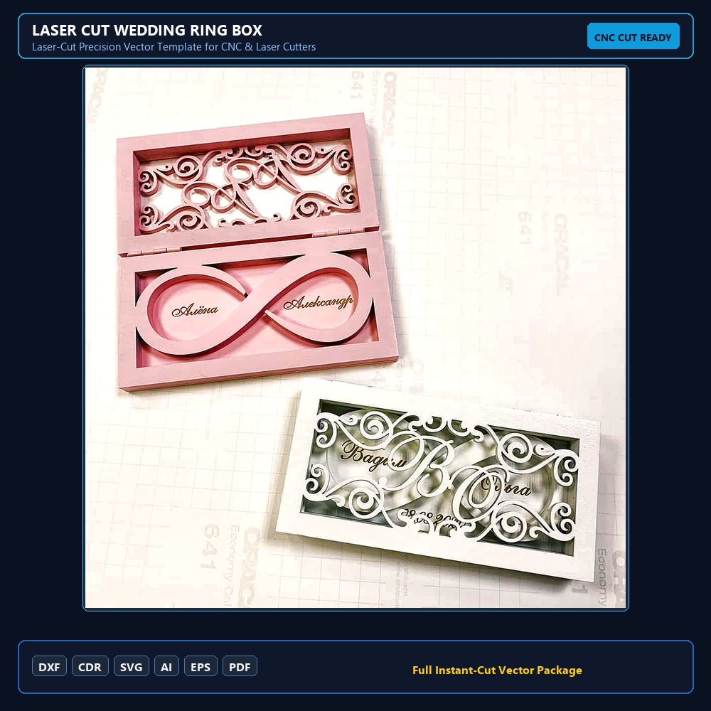 Laser Cut Wedding Ring Box