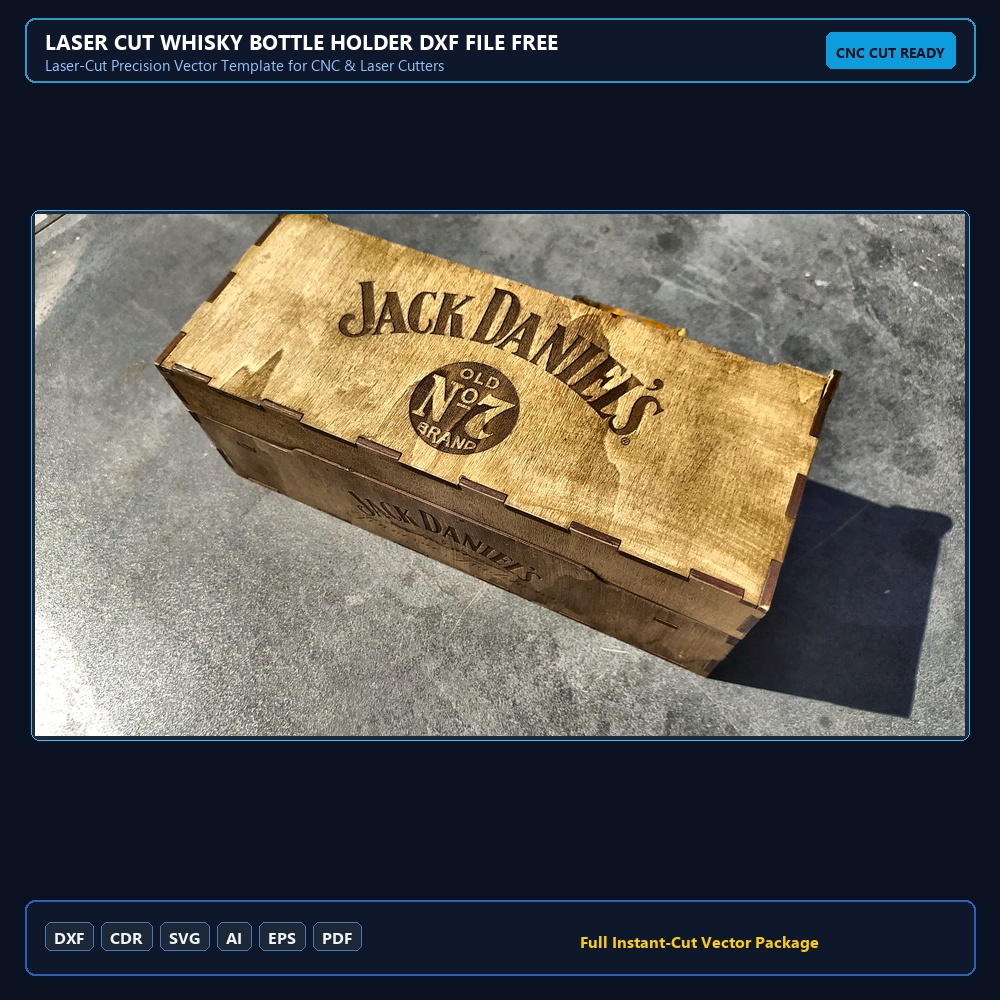 Laser Cut Whisky Bottle Holder DXF File Free Download - 3axis.co