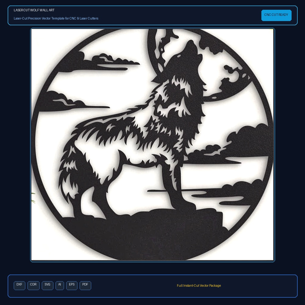 Laser Cut Wolf Wall Art