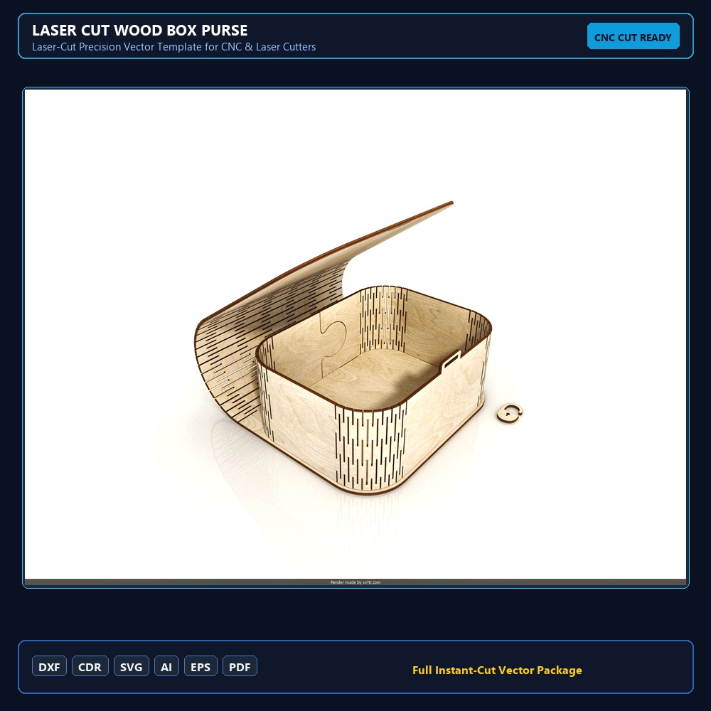 Laser Cut Wood Box Purse