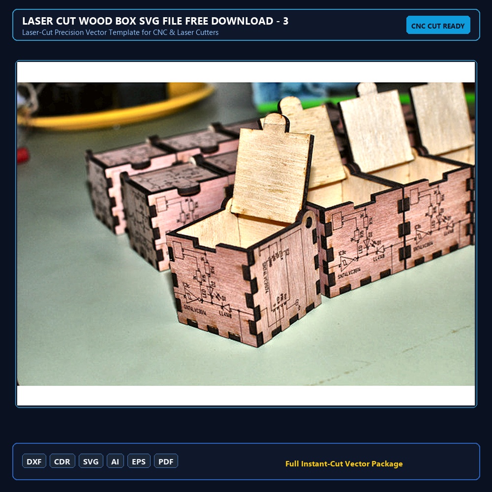 Laser Cut Wood Box SVG File Free Download - 3axis.co
