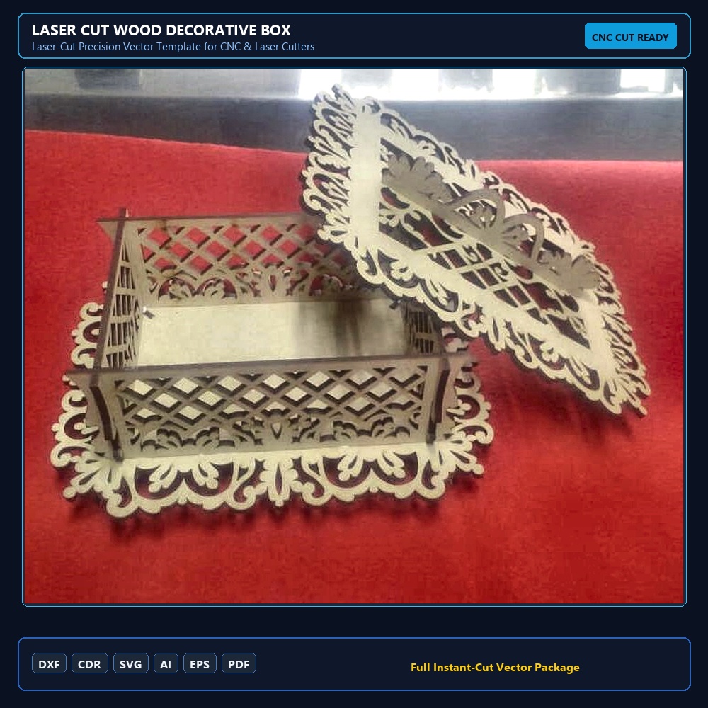 Laser Cut Wood Decorative Box