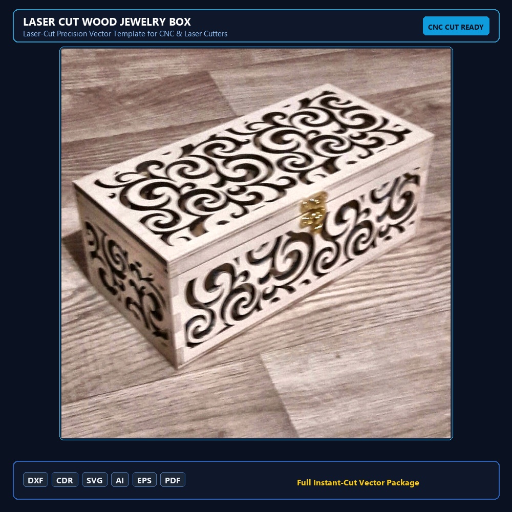 Laser Cut Wood Jewelry Box