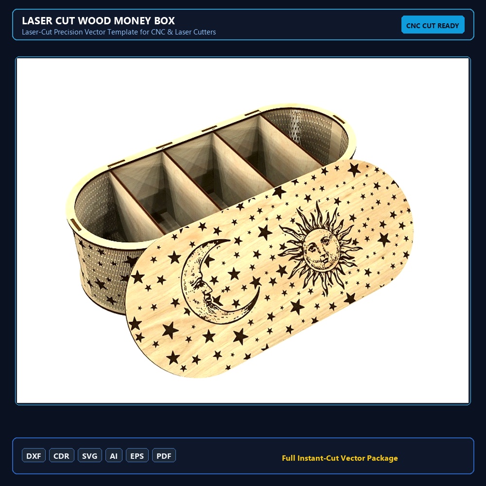 Laser Cut Wood Money Box