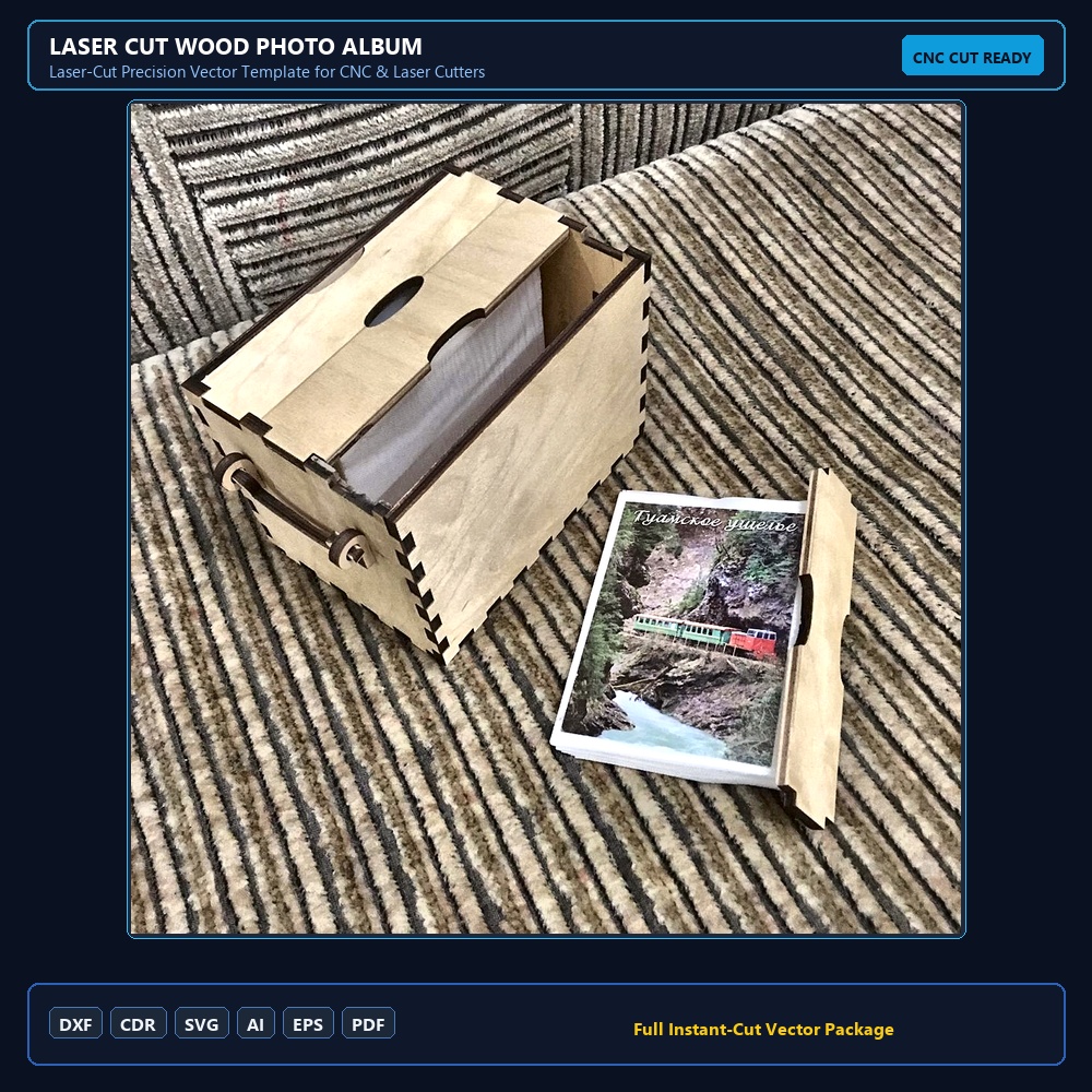 Laser Cut Wood Photo Album