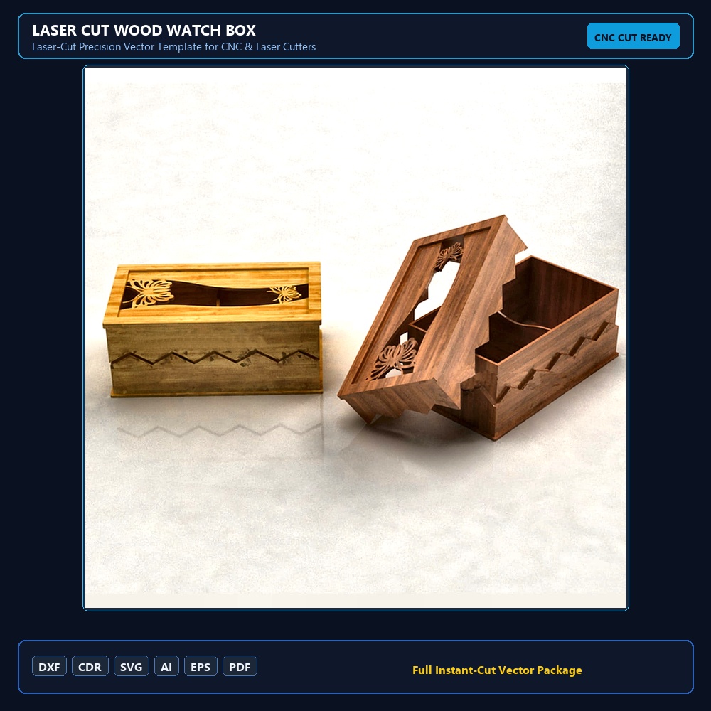 Laser Cut Wood Watch Box