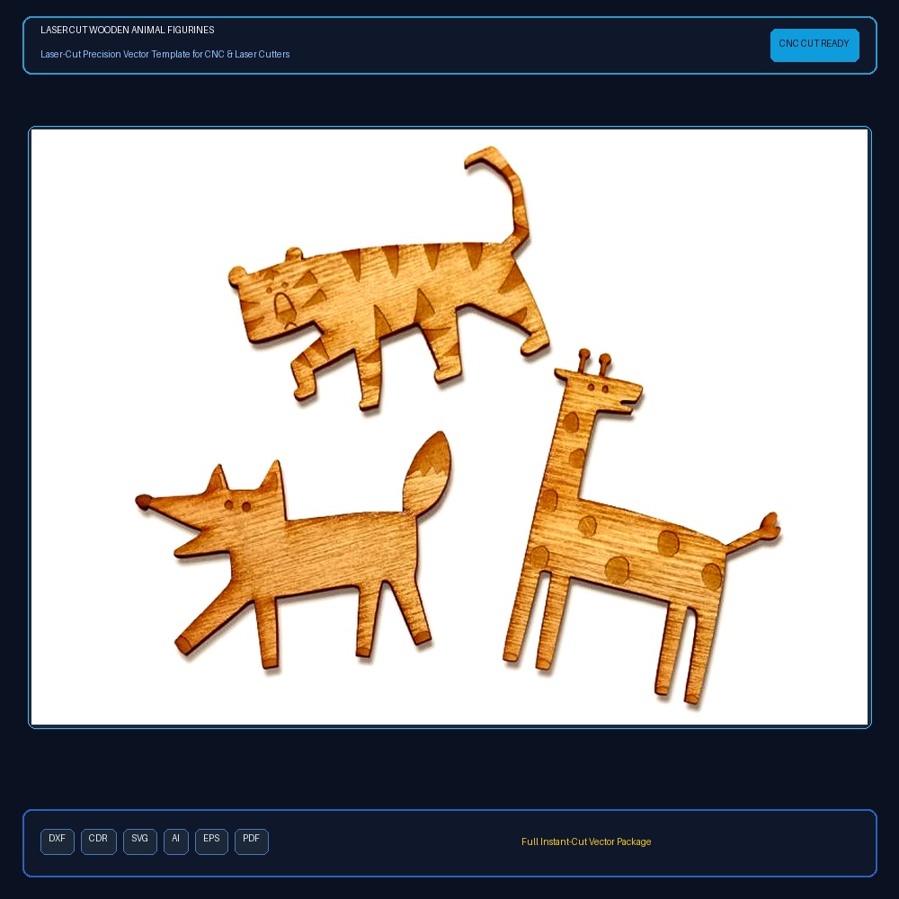 Laser Cut Wooden Animal Figurines