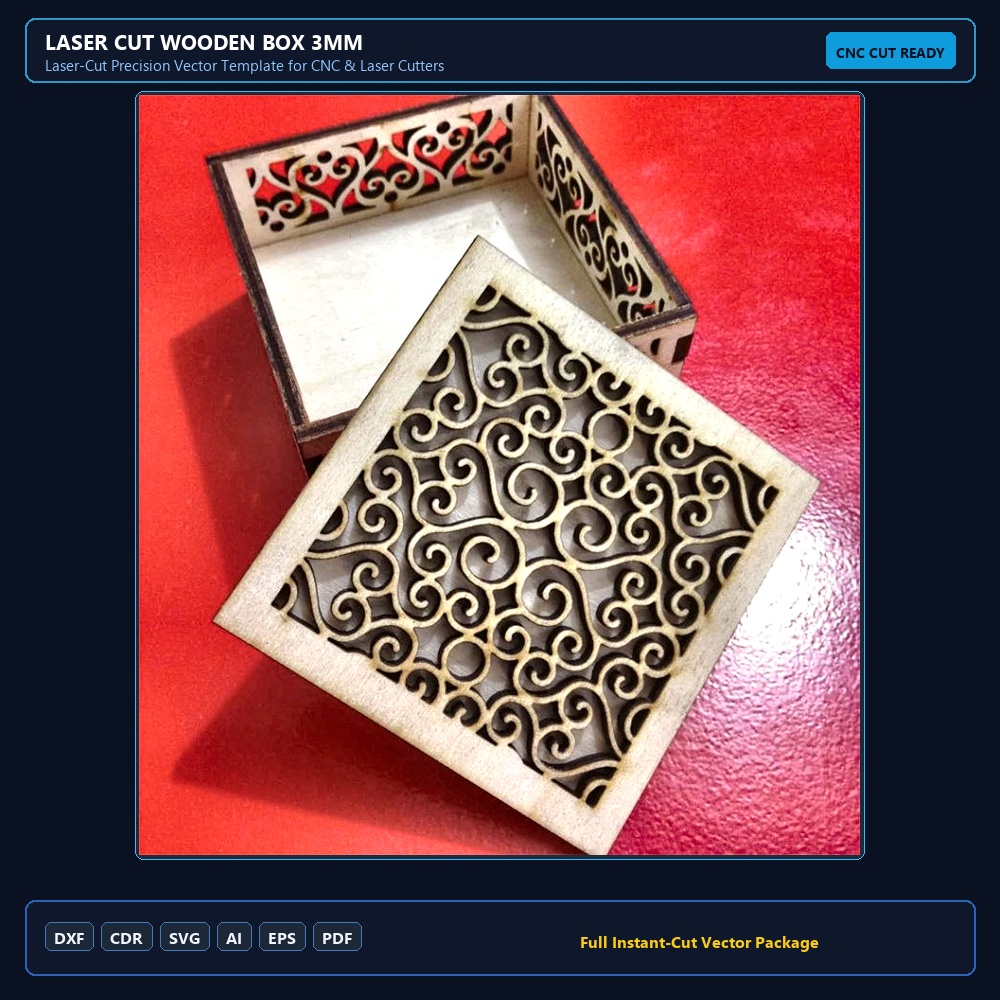 Laser Cut Wooden Box 3mm