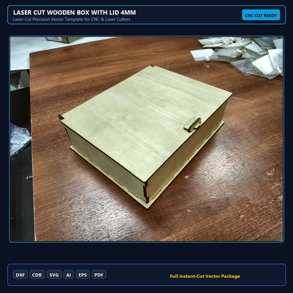 Laser Cut Wooden Box With Lid 4mm