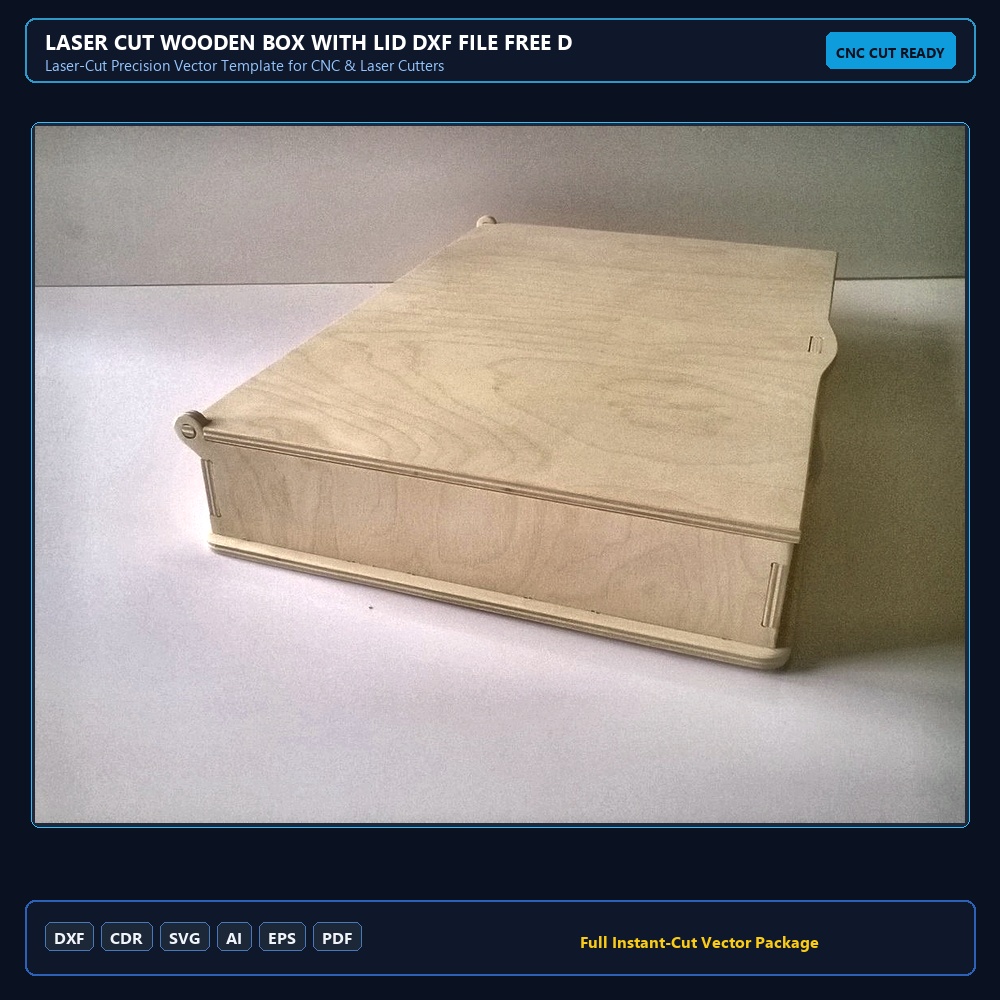 Laser Cut Wooden Box With Lid DXF File Free Download - 3axis.co