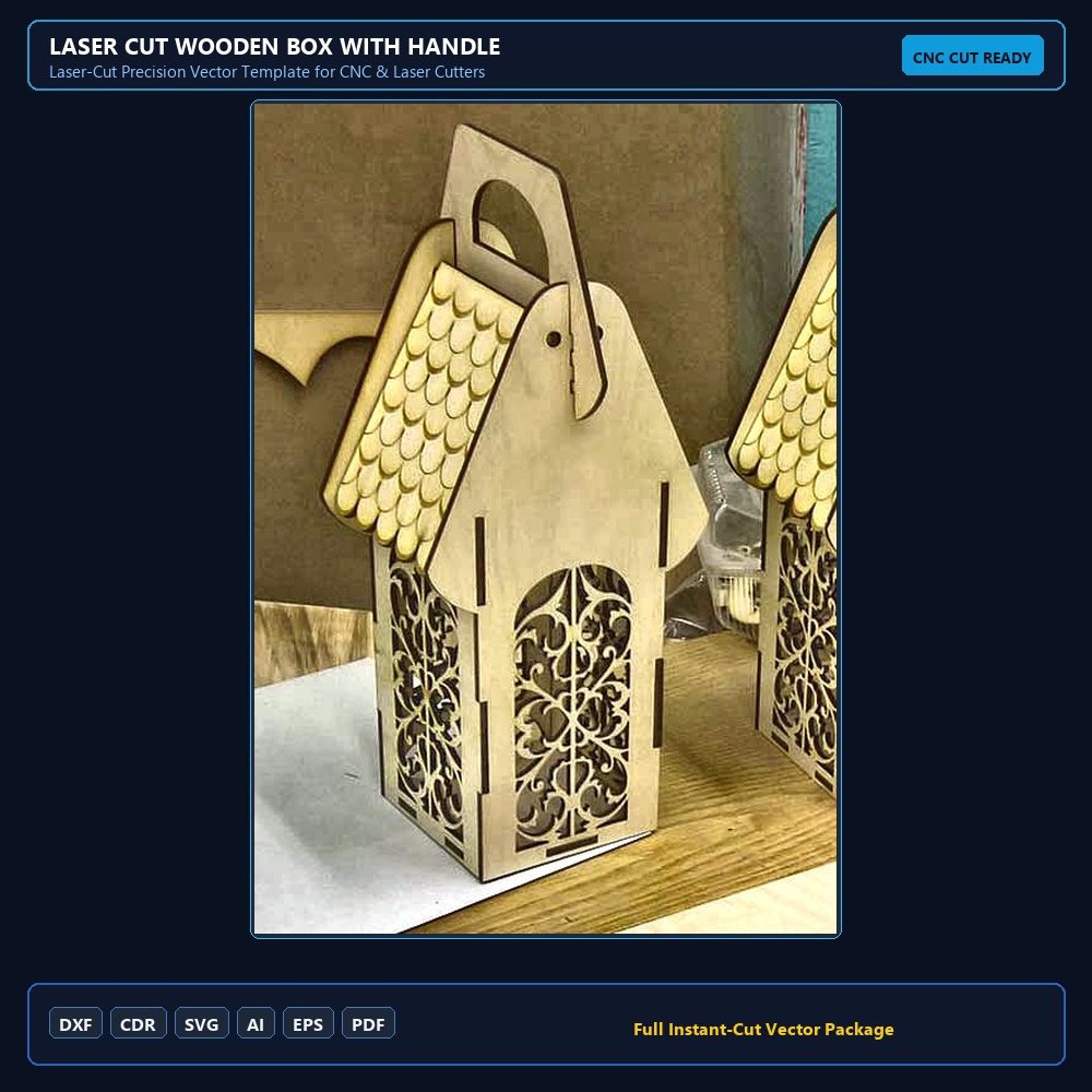 Laser Cut Wooden Box with Handle