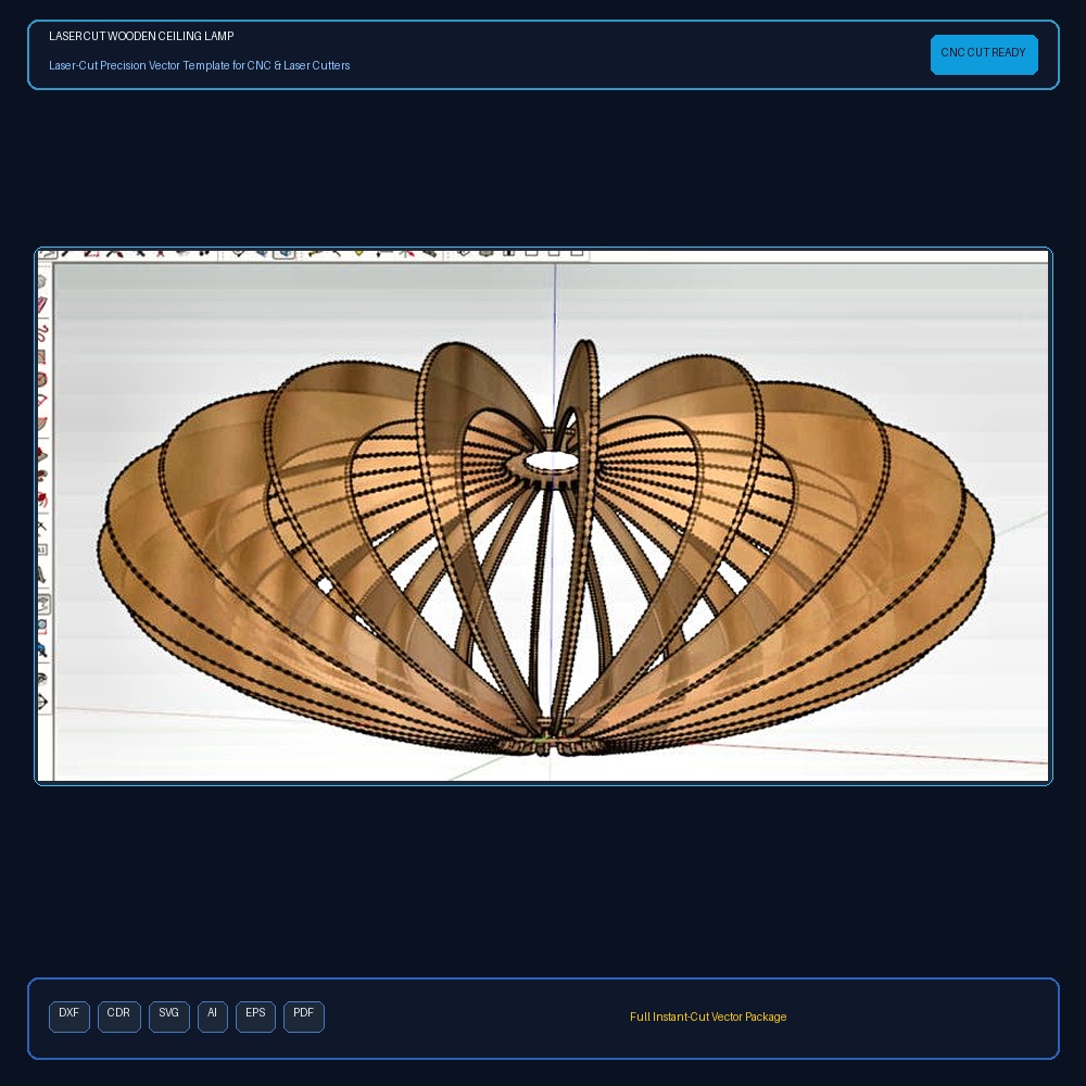 Laser Cut Wooden Ceiling Lamp