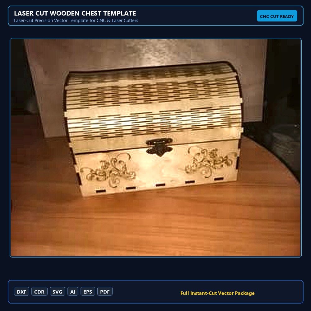 Laser Cut Wooden Chest Template
