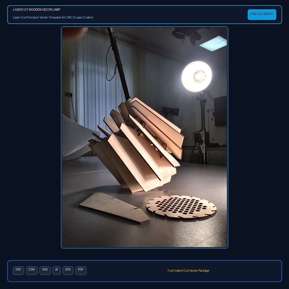 Laser Cut Wooden Decor Lamp