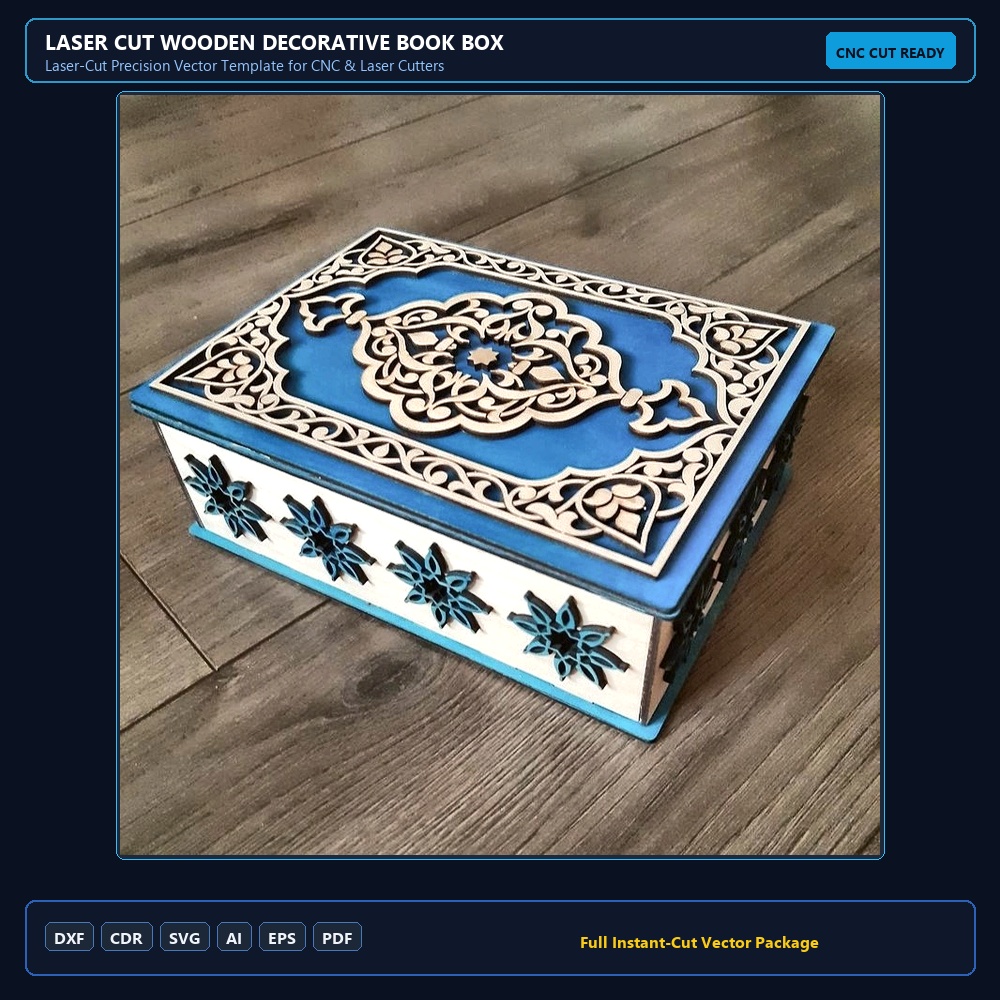 Laser Cut Wooden Decorative Book Box