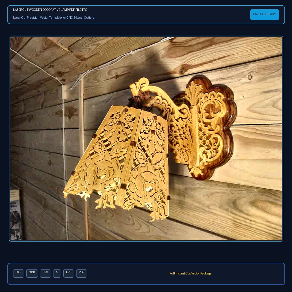 Laser Cut Wooden Decorative Lamp PDF File Free Download - 3axis.co
