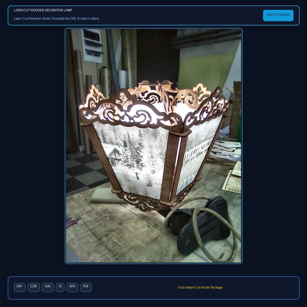 Laser Cut Wooden Decorative Lamp