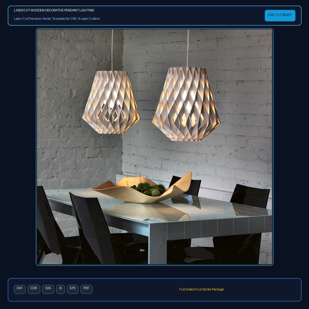 Laser Cut Wooden Decorative Pendant Lighting Lamp