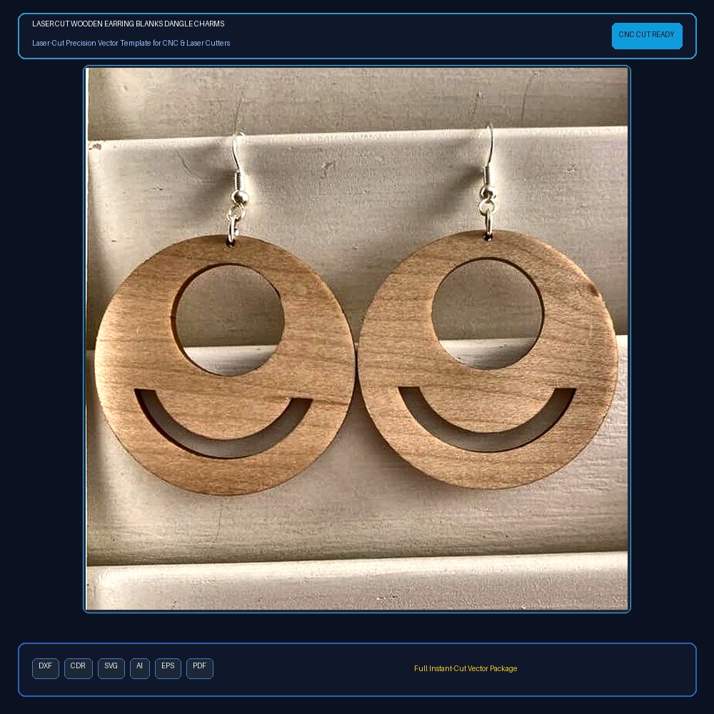 Laser Cut Wooden Earring Blanks Dangle Charms