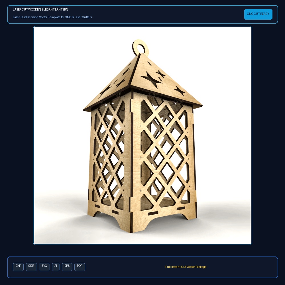 Laser Cut Wooden Elegant Lantern