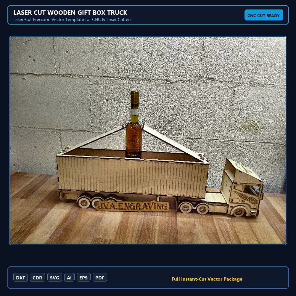 Laser Cut Wooden Gift Box Truck
