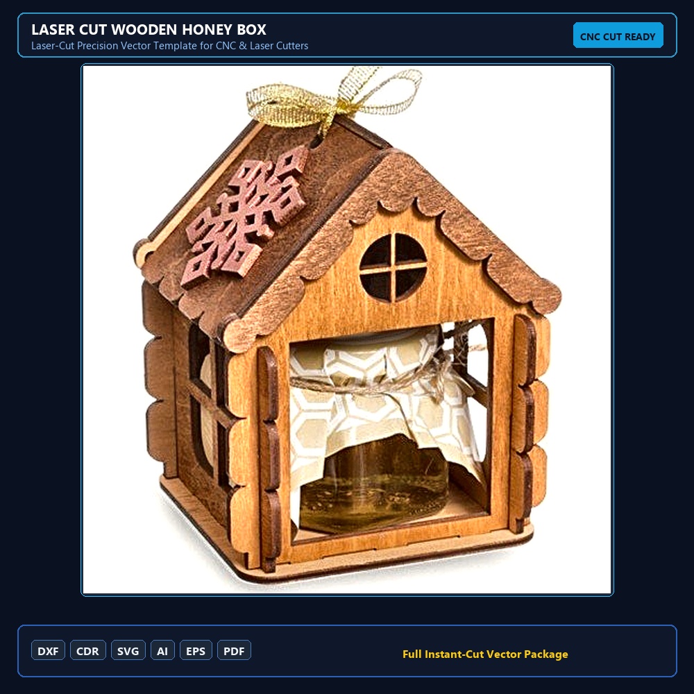 Laser Cut Wooden Honey Box