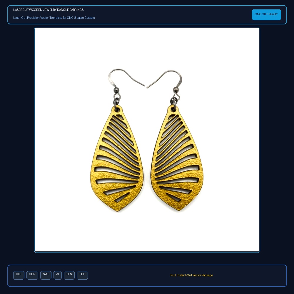 Laser Cut Wooden Jewelry Dangle Earrings