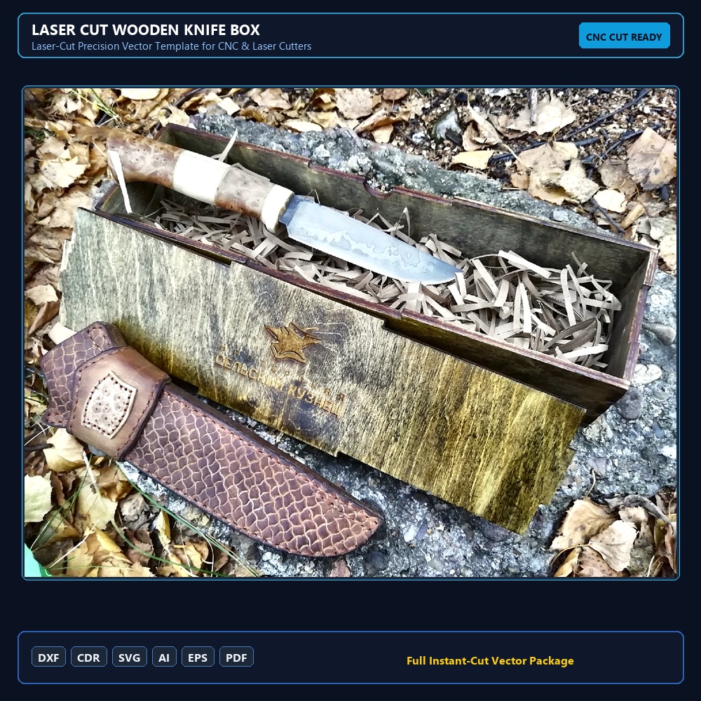 Laser Cut Wooden Knife Box