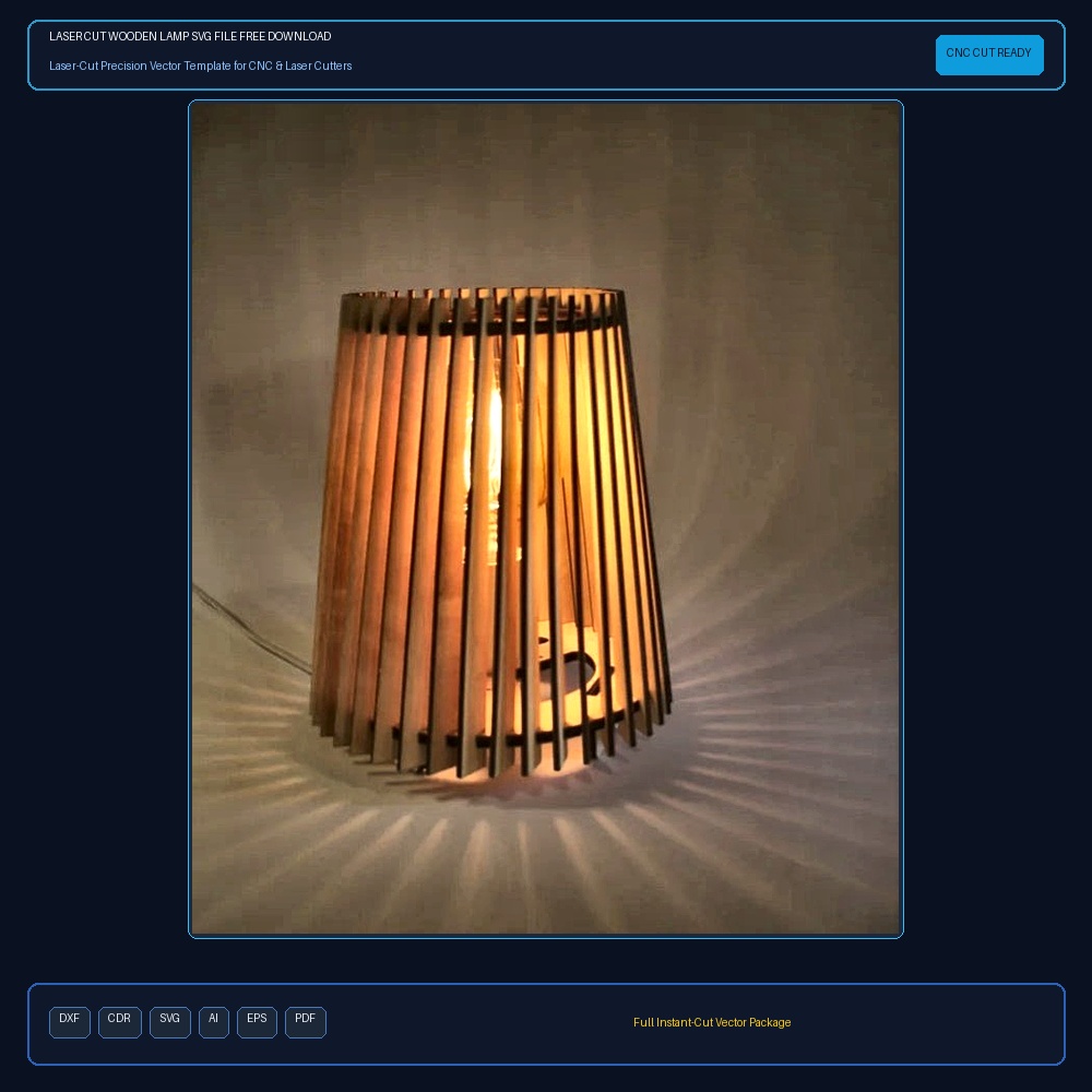 Laser Cut Wooden Lamp SVG File Free Download - 3axis.co