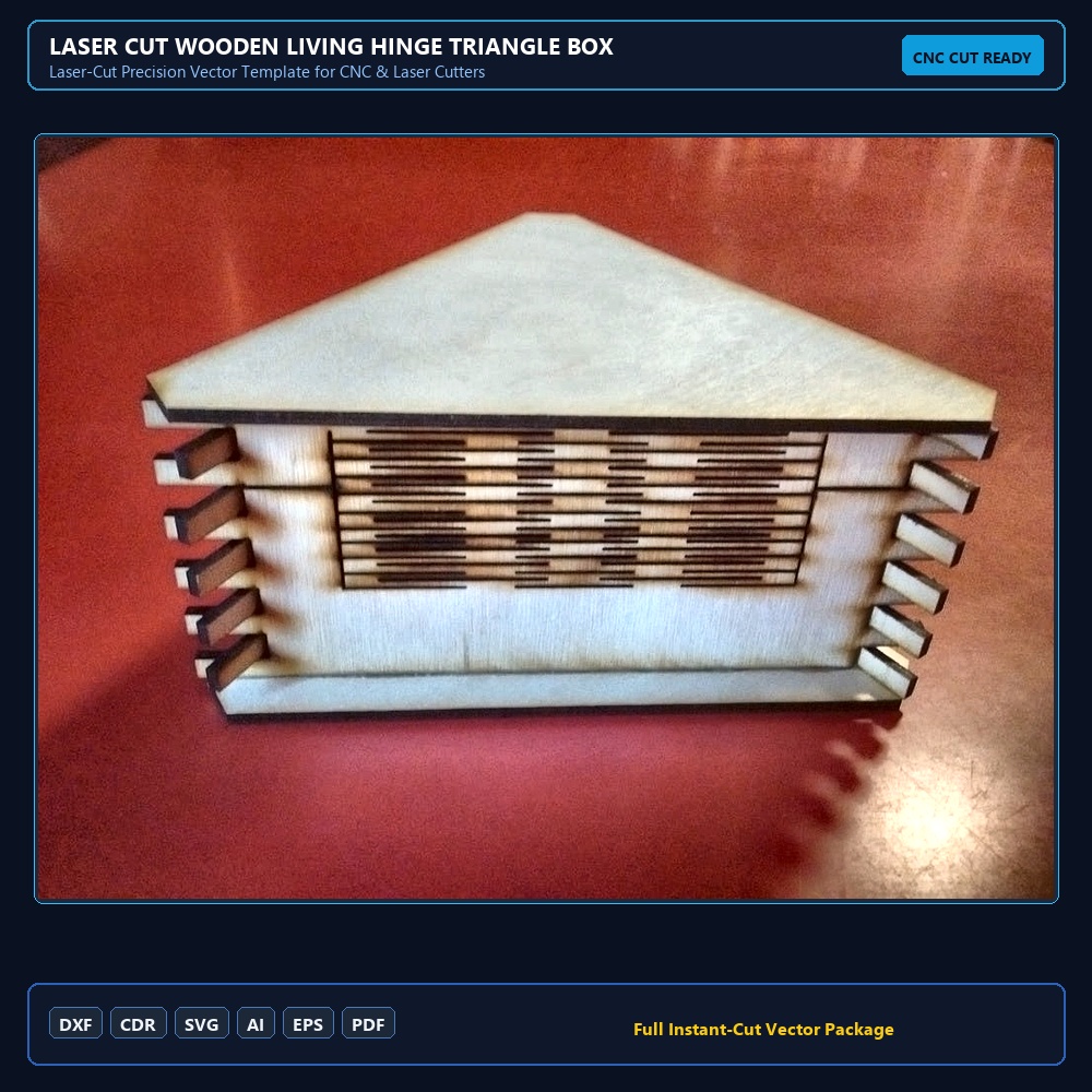 Laser Cut Wooden Living Hinge Triangle Box