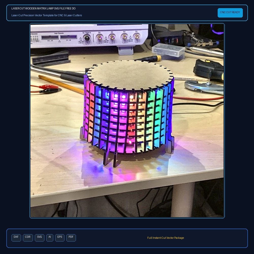 Laser Cut Wooden Matrix Lamp SVG File Free Download - 3axis.co