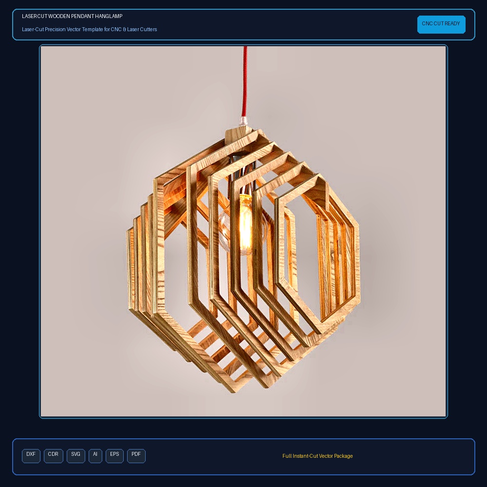 Laser Cut Wooden Pendant Hanglamp