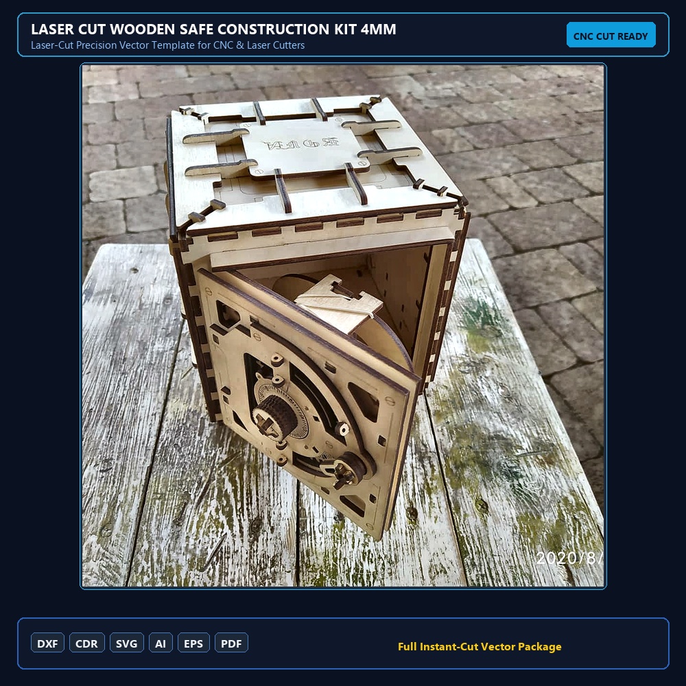Laser Cut Wooden Safe Construction Kit 4mm
