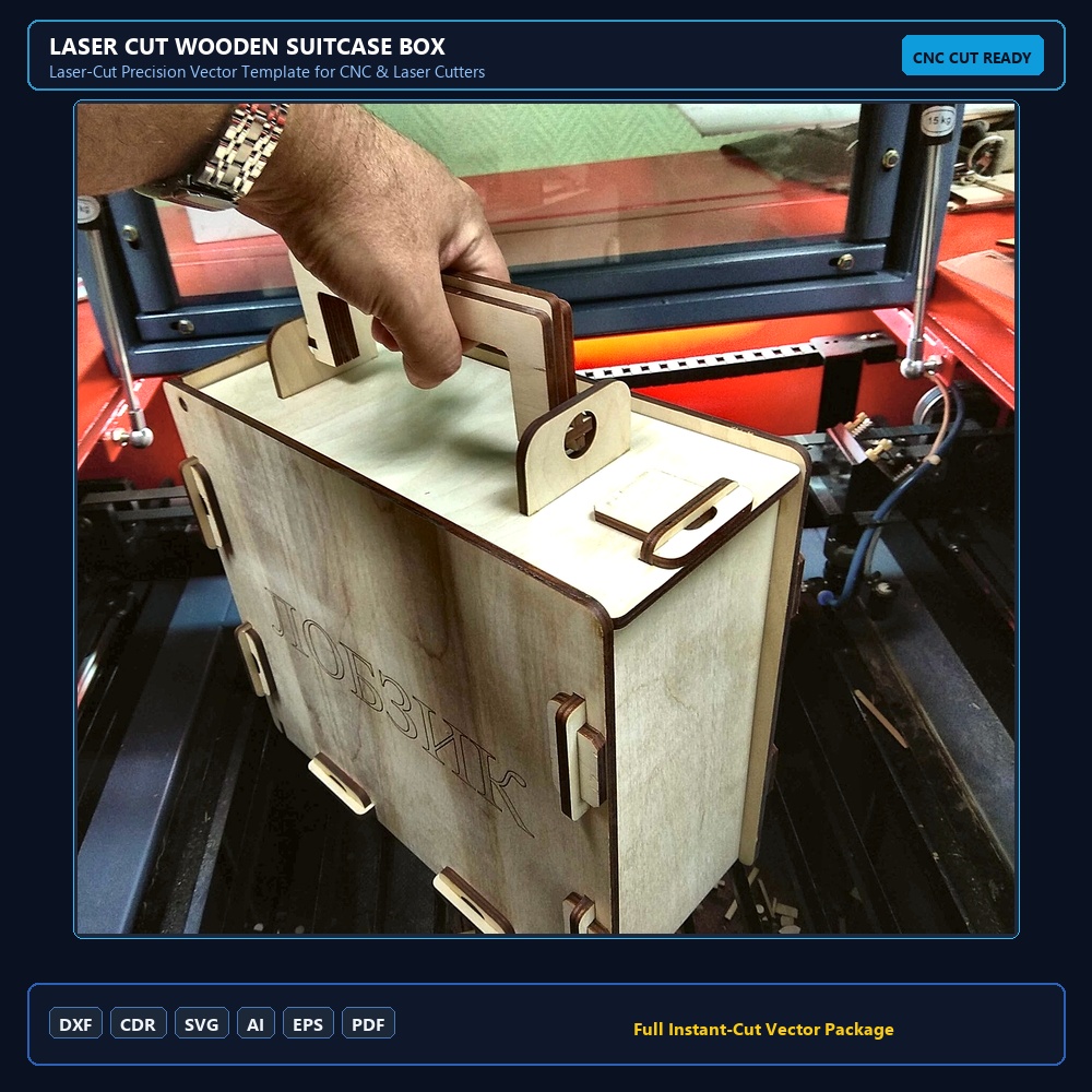 Laser Cut Wooden Suitcase Box