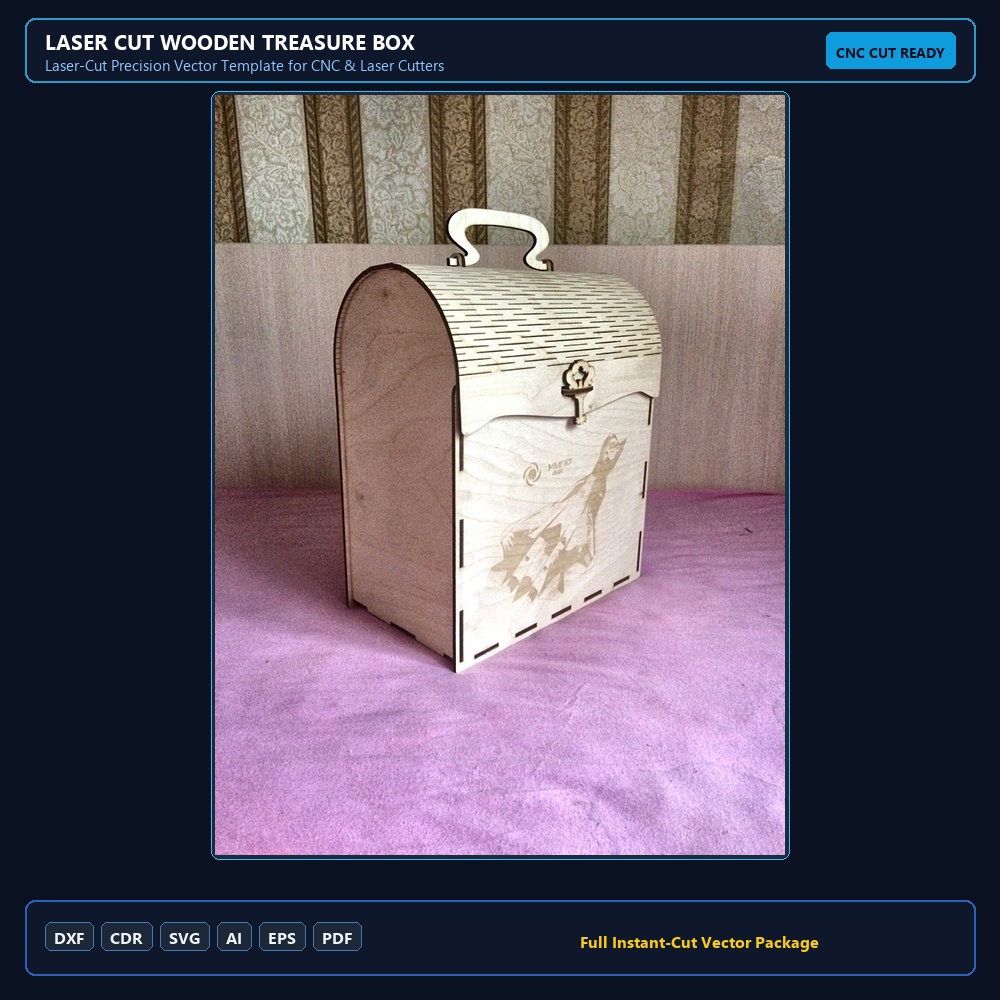 Laser Cut Wooden Treasure Box