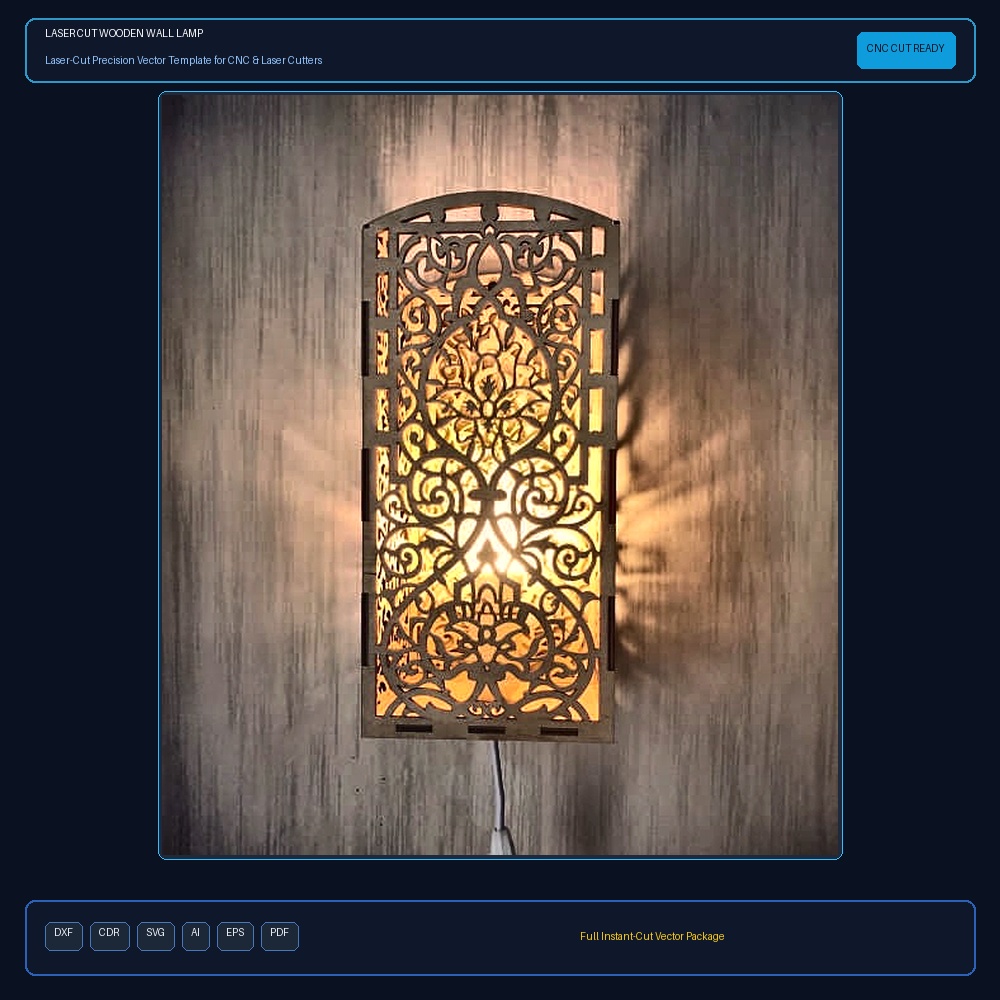 Laser Cut Wooden Wall Lamp