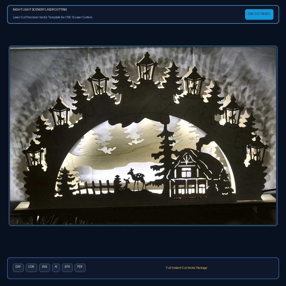 Night Light Scenery Laser Cutting