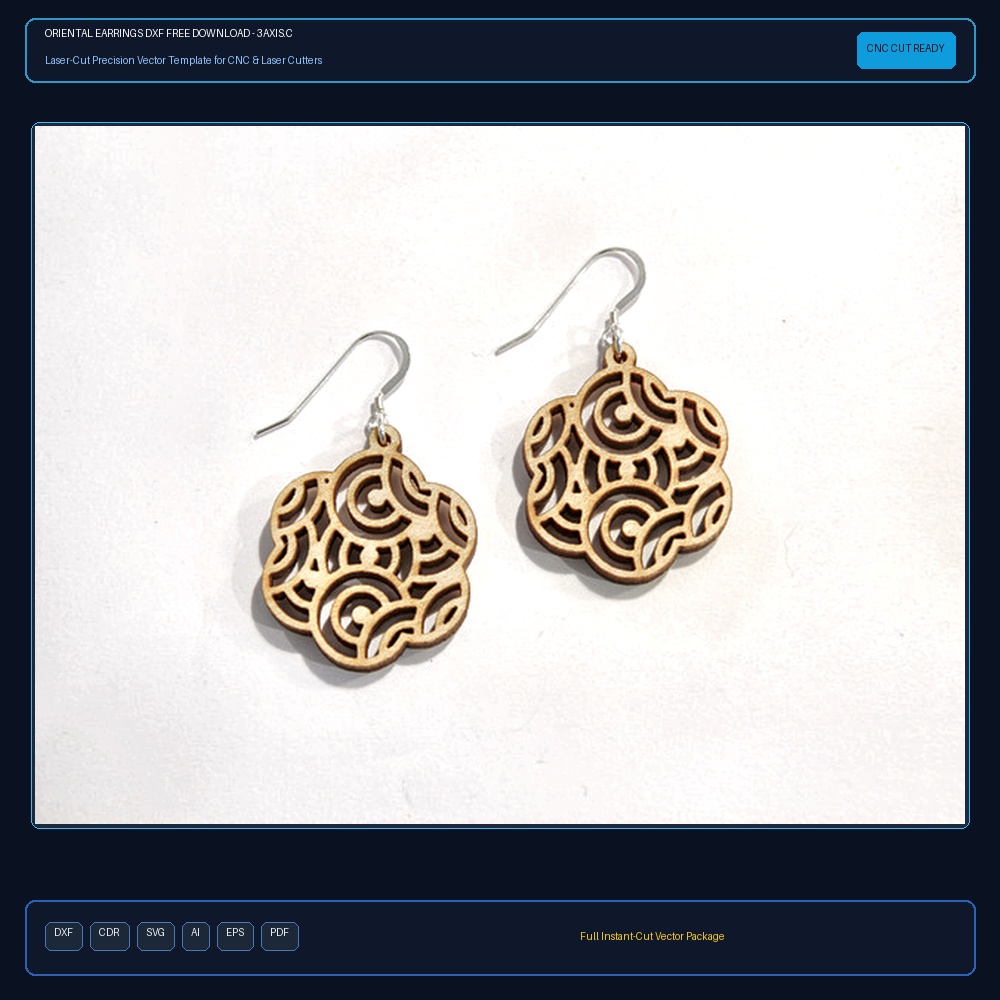 Oriental Earrings dxf Free Download - 3axis.co