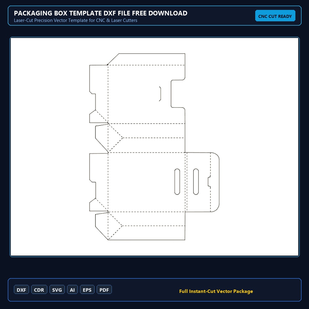 Packaging Box Template dxf File Free Download - 3axis.co