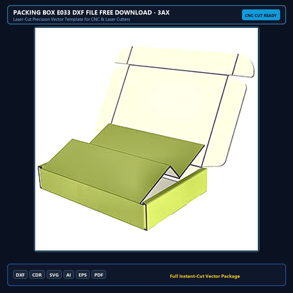 Packing Box E033 dxf File Free Download - 3axis.co