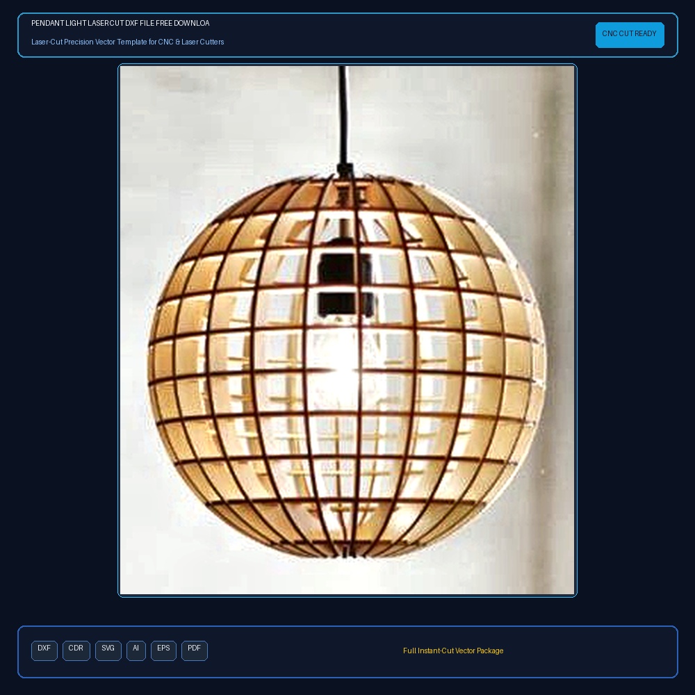 Pendant Light Laser Cut DXF File Free Download - 3axis.co